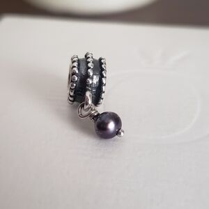 Pandora Beveled Black Pearl Charm